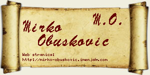 Mirko Obušković vizit kartica
